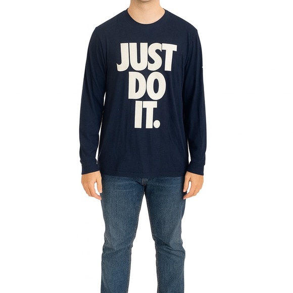 Nike Size Small Navy Blue Long-Sleeve Shirt - Picture 1 of 5